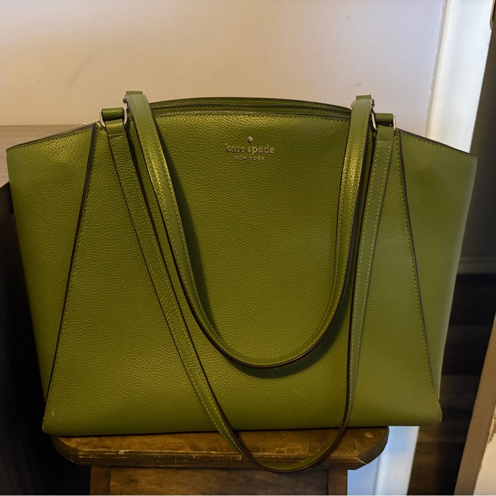 Kate Spade Forest Green Leather Tote
